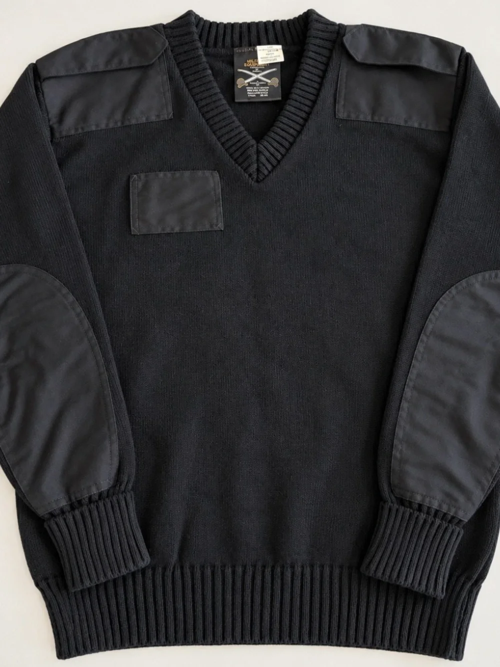 Vintage Military Equipment Corp Men’s Commando Sweater Black 1990s Made in Great